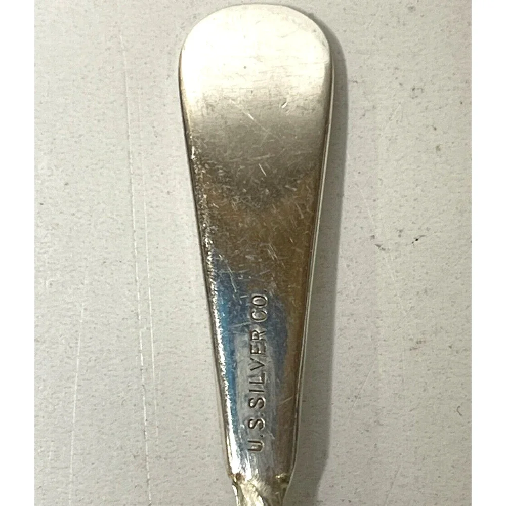 Vintage US Silver Co. Classic 4.2'' in Twist Demitasse Souvenir Coffee Spoon